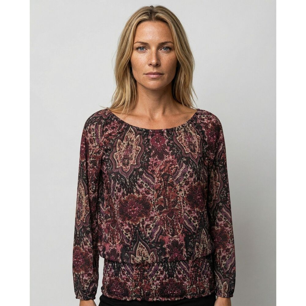 Apt. 9 Paisley Long Sleeve Blouse